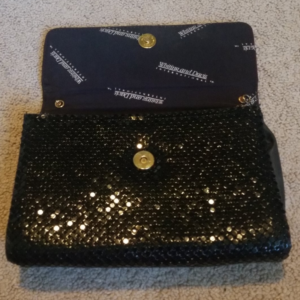 Vintage Whiting & Davis Black Metal Mesh Clutch Bag - Picture 6 of 6